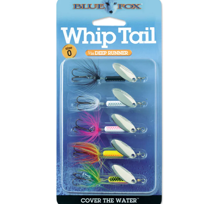 blue fox fishing hook Whip Tail Kit — Eastern Outfitters 12pcs Pencil Bait Metal Brass stamped blades Paddle Capacity - >300lbs Weight:5/8oz