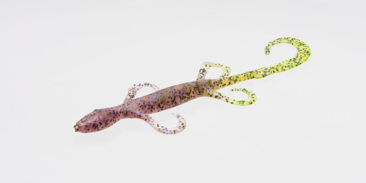 Zoom 6 inch Lizard Pumpkin Chartreuse Soft Plastic Creature Bait